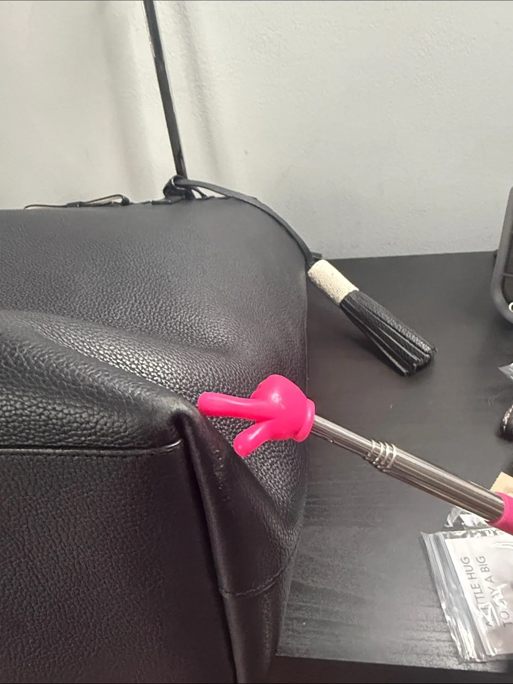 kate spade On Purpose Black Leather Tote with Tassel Accents